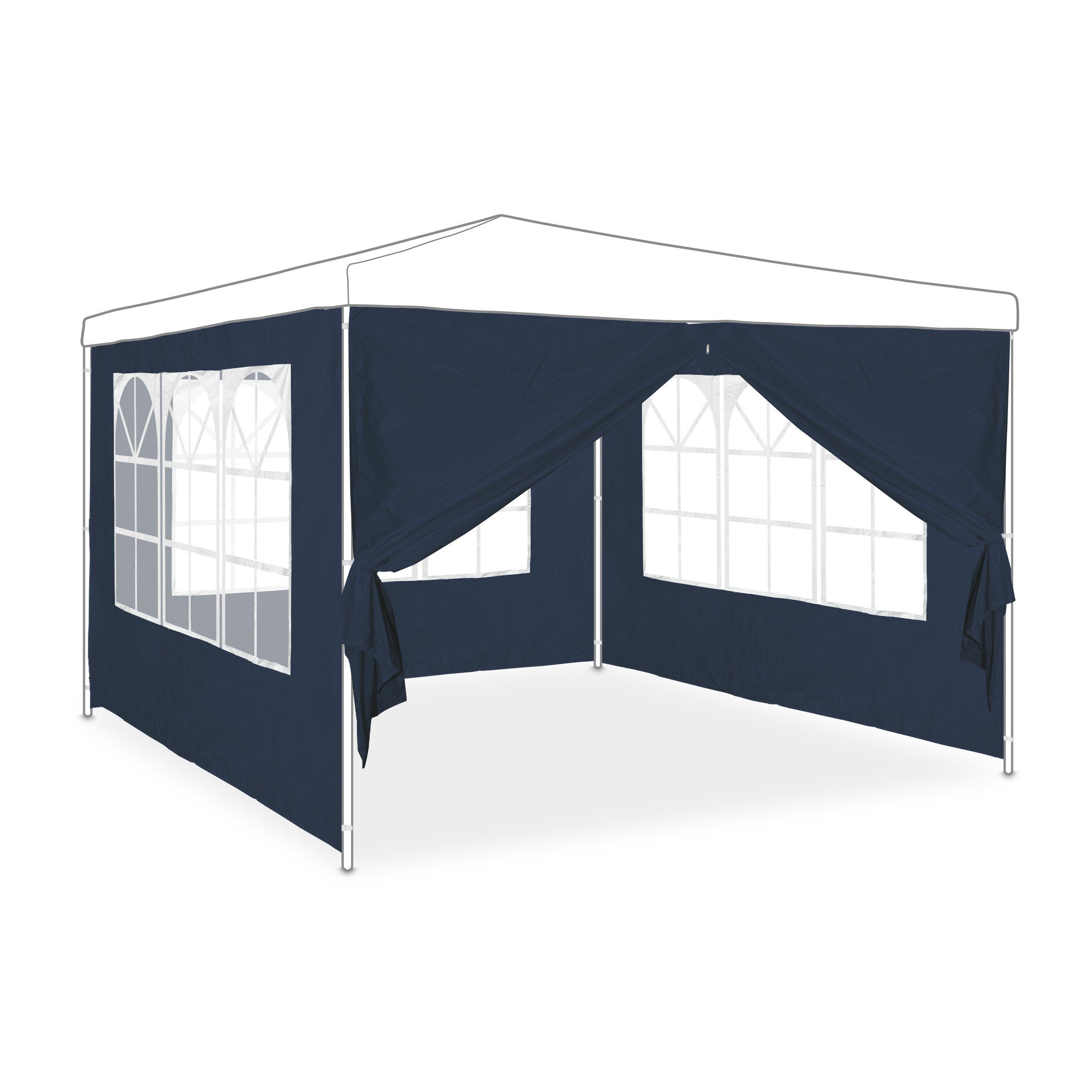 relaxdays Pavillon Blaue Pavillon Seitenwand 4er Set