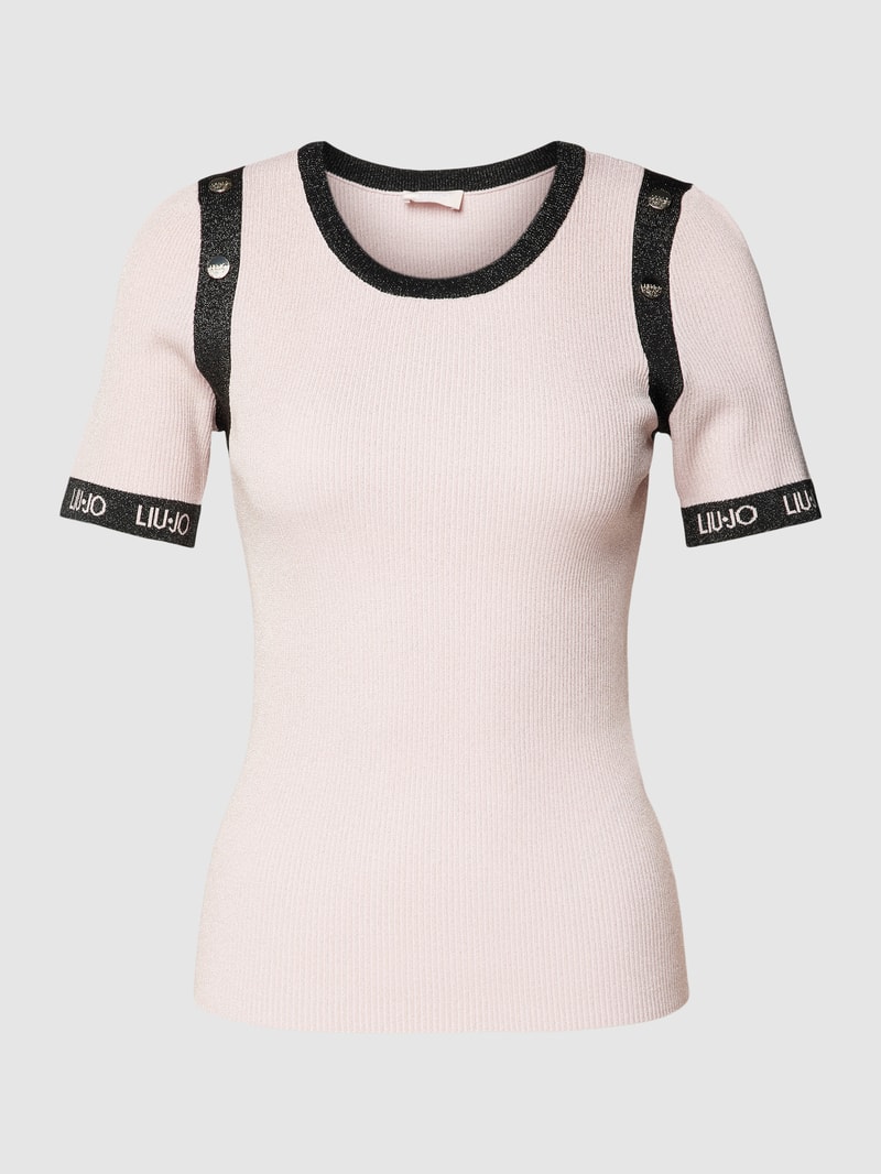 Pullover mit 1/2-Arm aus Effektgarn in rosé