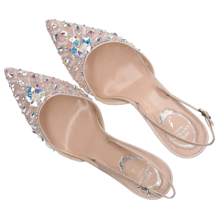 Rene Caovilla - Pumps CINDERELLA 80 Mesh - beige