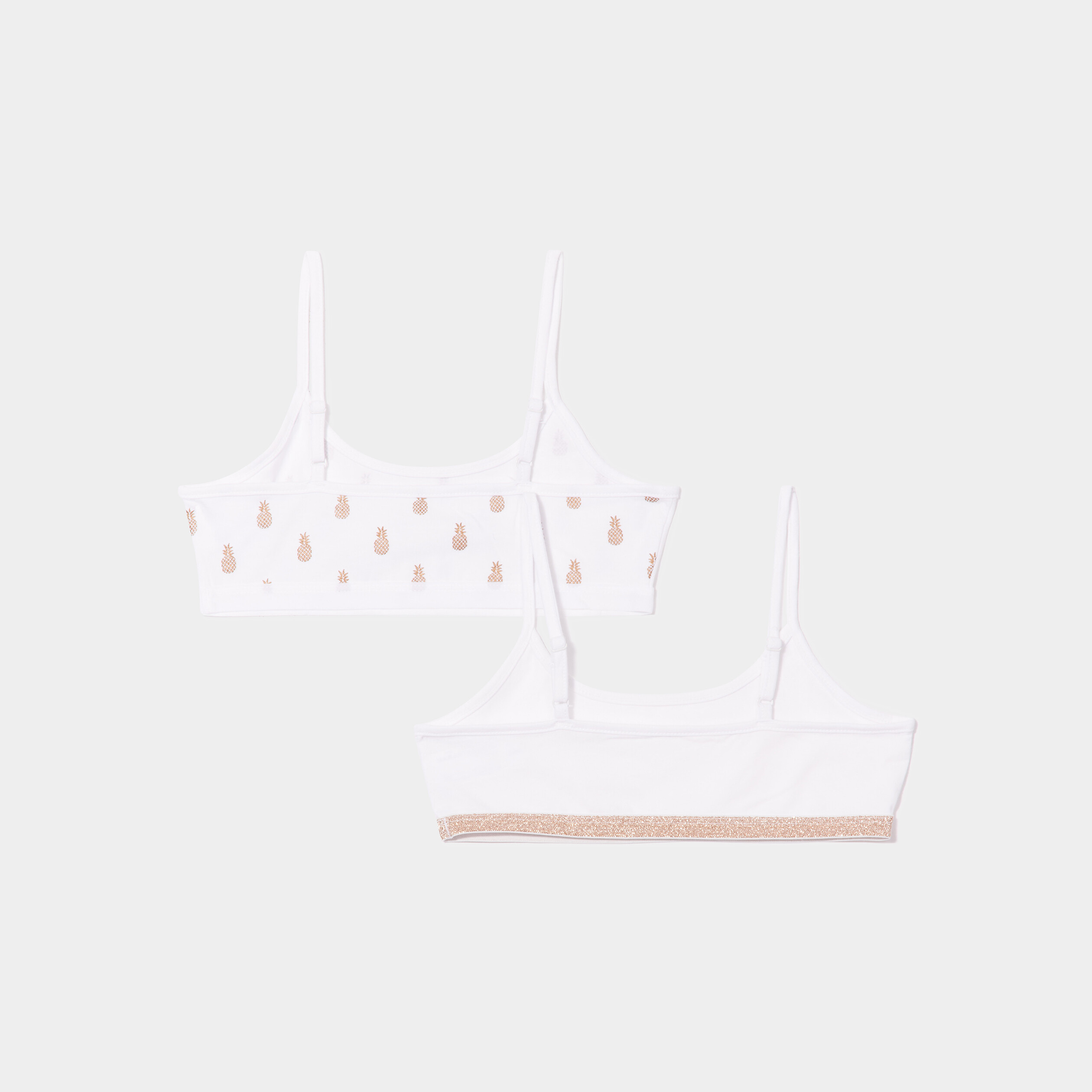 Lot 2 brassières ananas blanc fille | La Halle