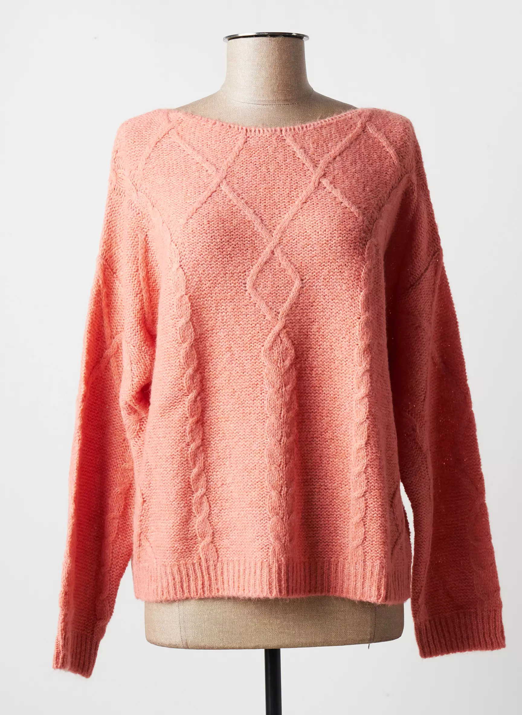 Blanc Boheme Pulls Femme couleur orange
