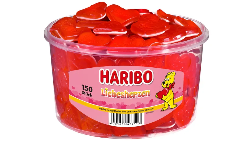Haribo Fruchtgummi Mit Schaumzucker Liebesherzen Runddose 1200 g