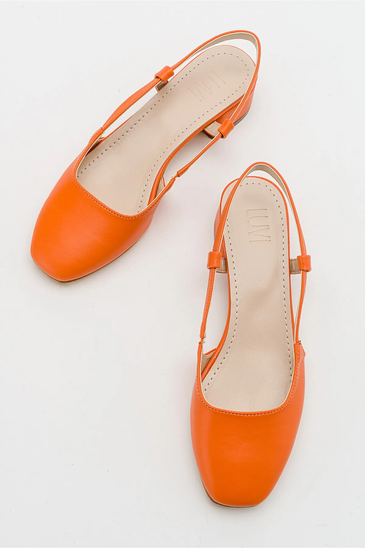 LuviShoes  66 Orange Skin Damen-Sandalen mit Absatz