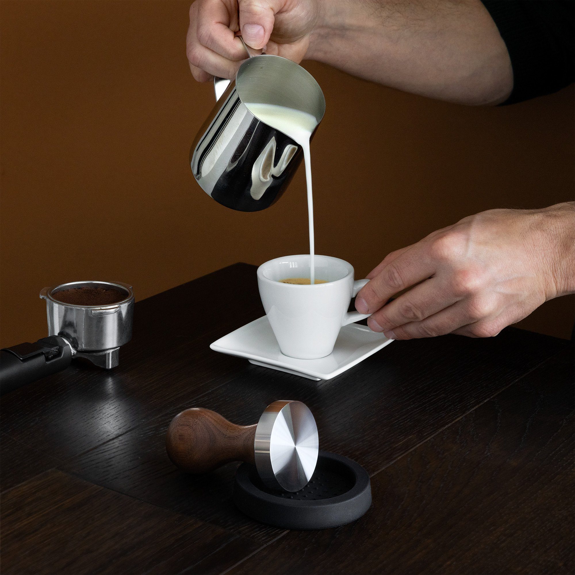 Navaris Druckbrüh-Kaffeemaschine Espresso Tamper für Kaffee 51mm - Stempel Stampfer aus Edelstahl
