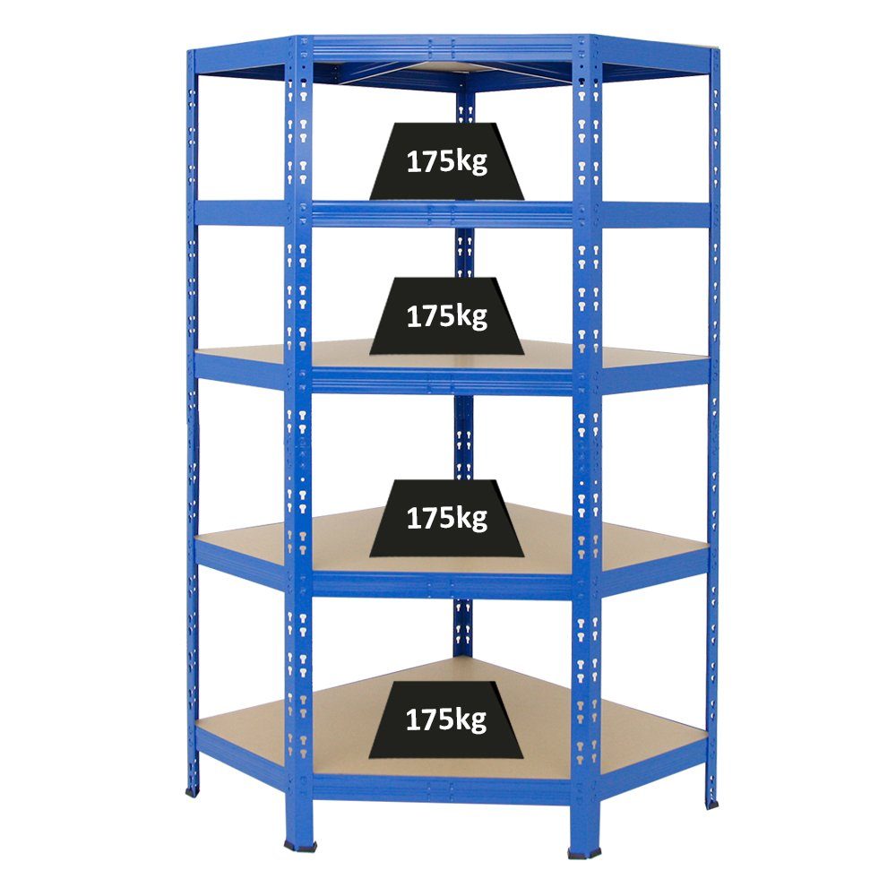 PROREGAL® Eckregal Eckregal Tiger HxBxT 180x90x45 cm, Fachlast 175kg, Schwarz