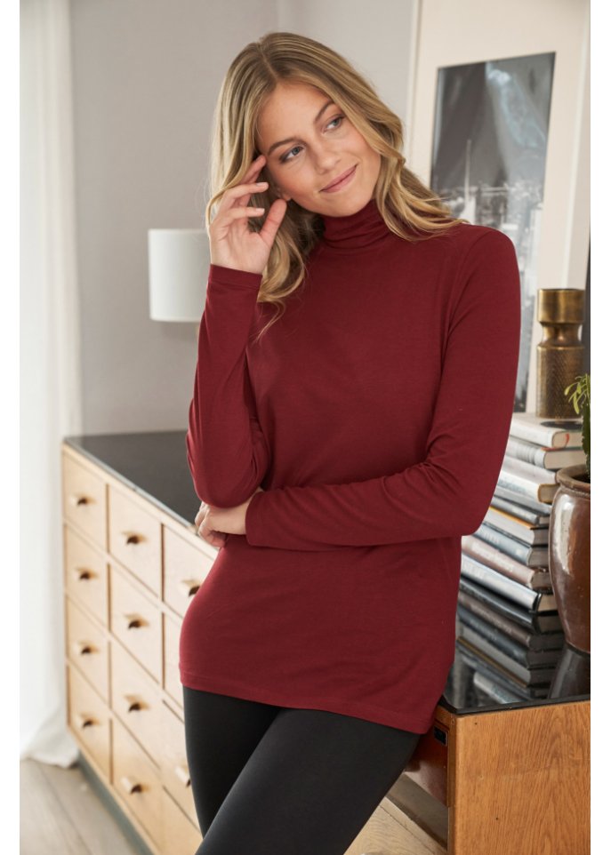 Langarmshirt mit Rollkragen (2er Pack)
