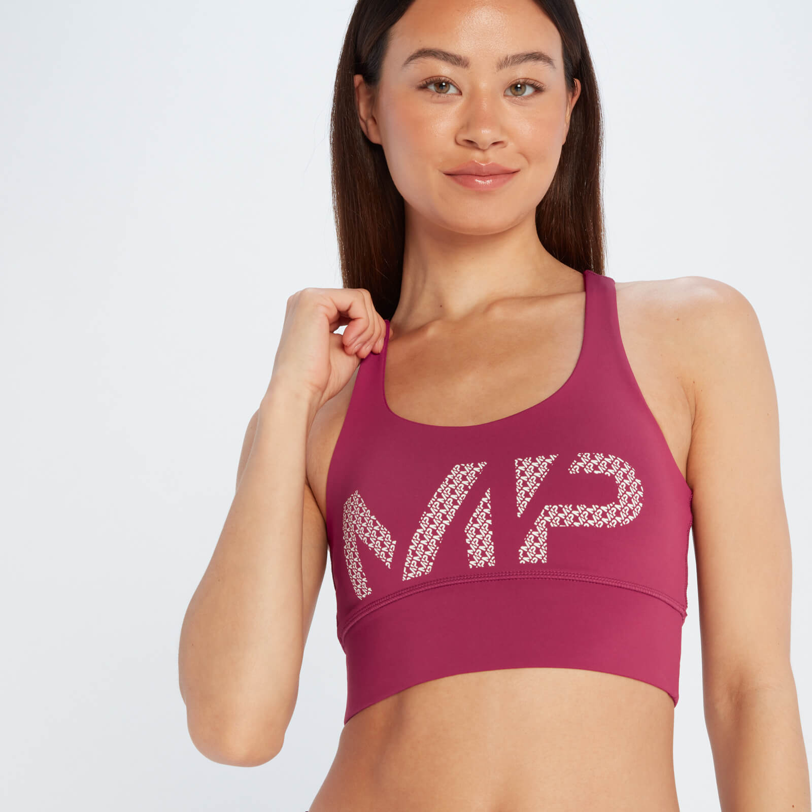Brassière de sport à imprimé MP Essentials pour femmes – Prune