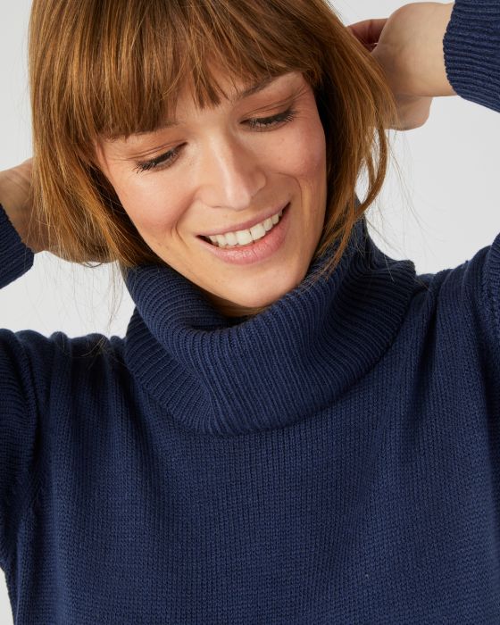 Pull col boule manches longues