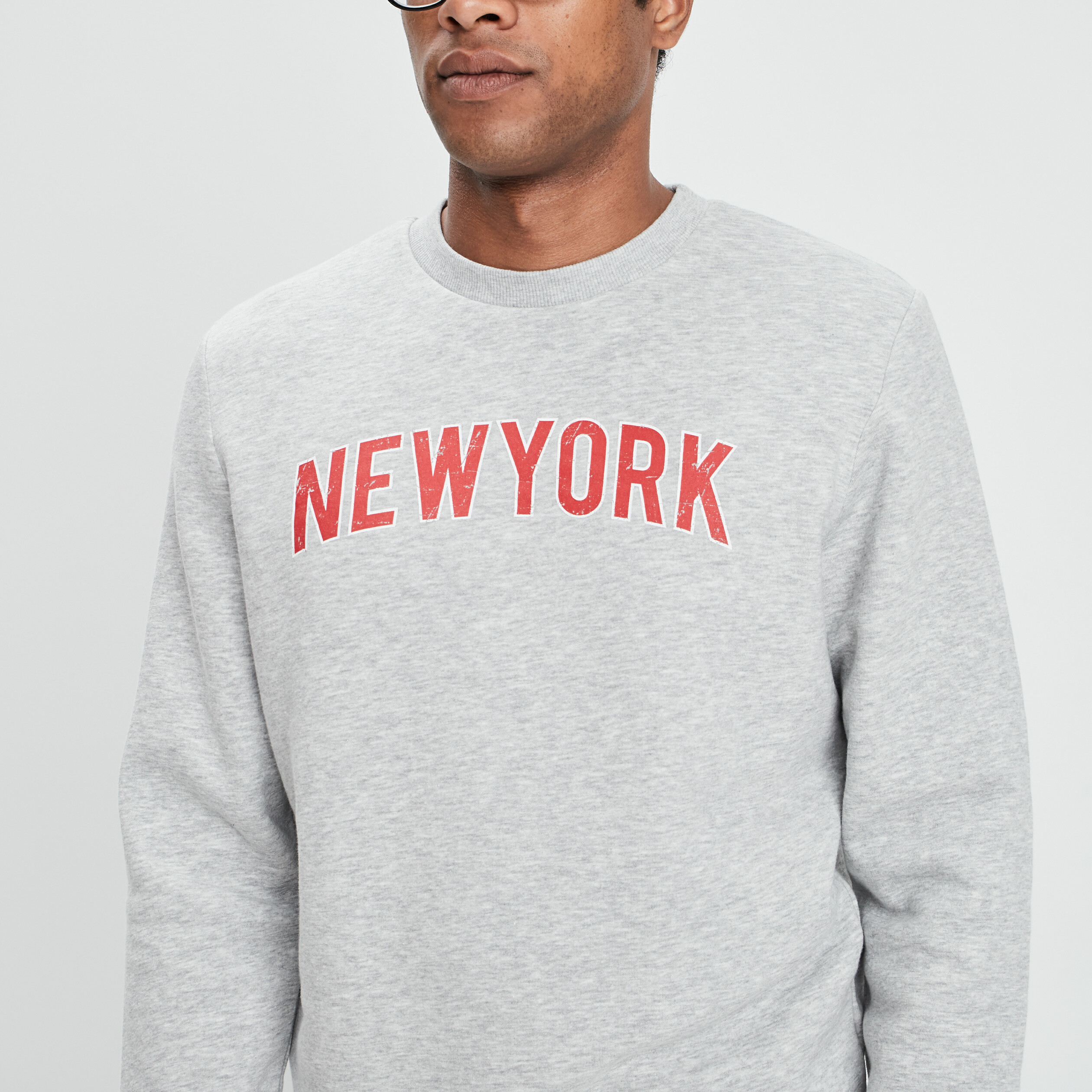 Sweat avec col rond gris clair homme | La Halle