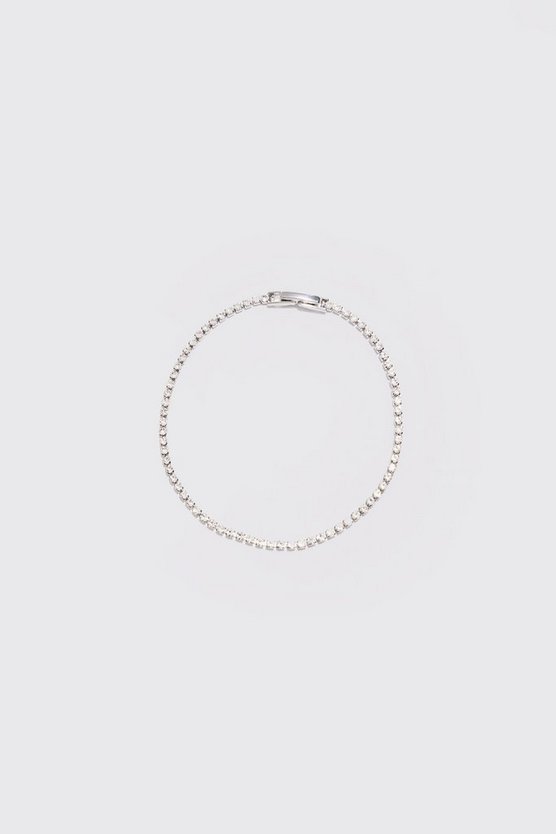 Silbernes Armband mit Strass