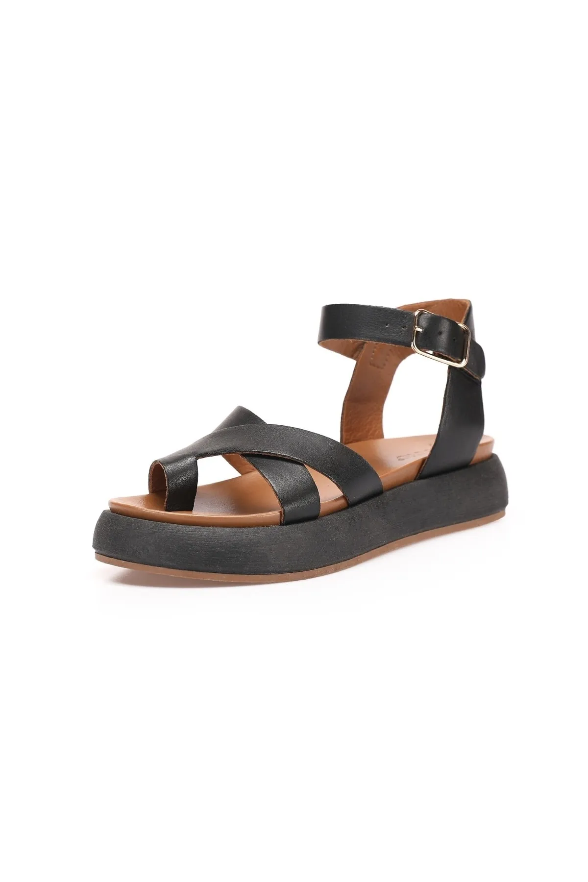 INUOVO  Sandalette - Schwarz - Flacher Absatz