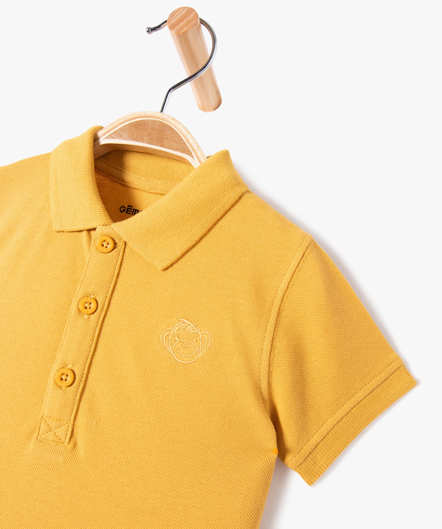 Polo manches courtes en maille piquée bébé Garçon jaune | GEMO