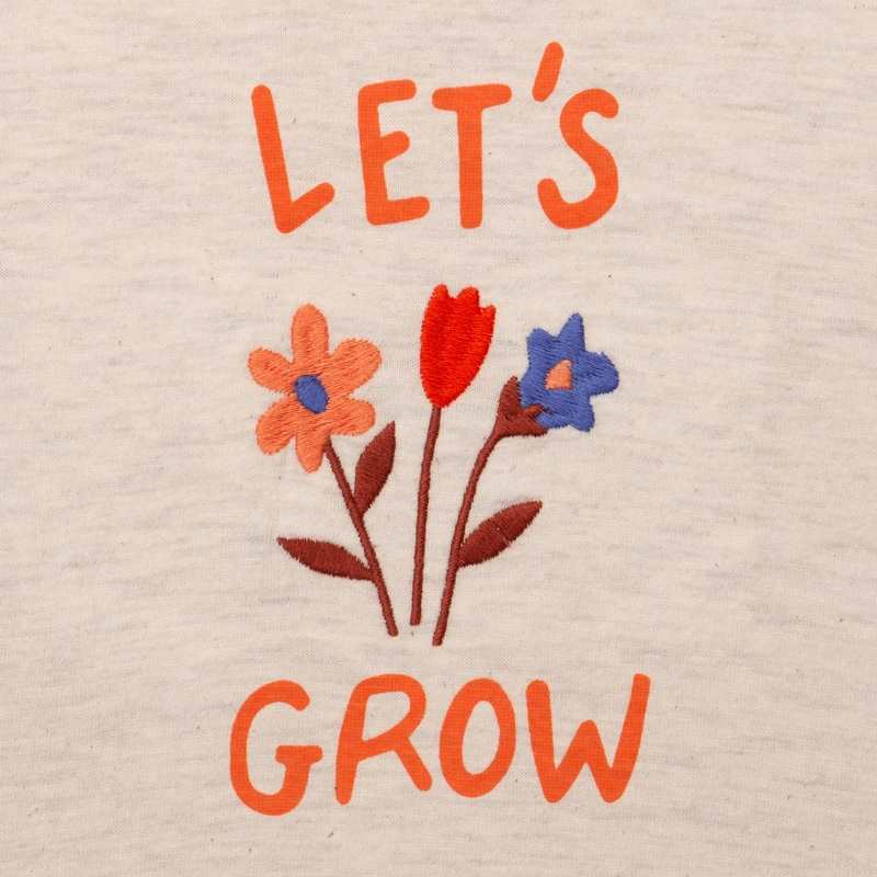 T-shirt bébé fille broderie herbier en coton recyclé gris Catimini