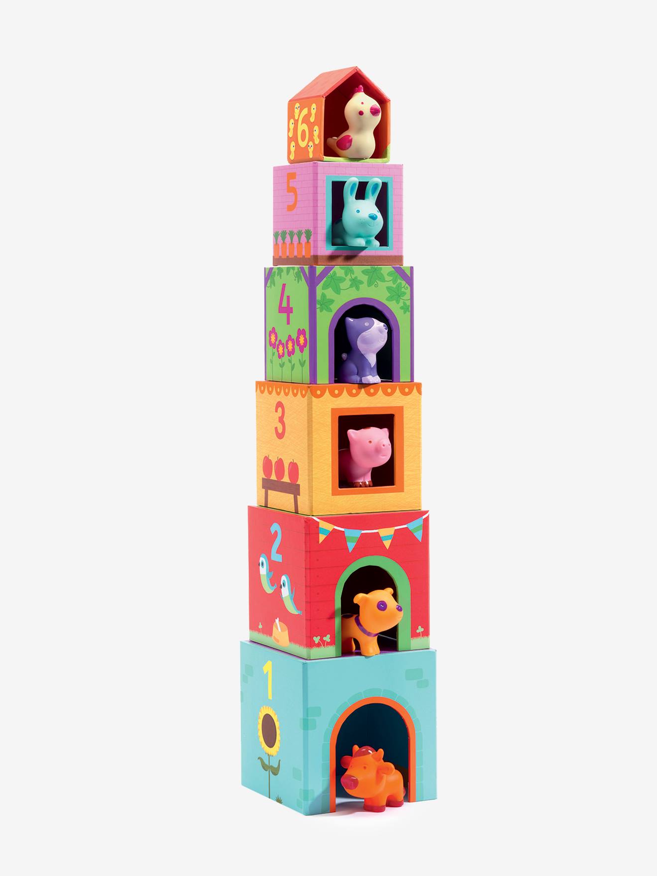 Cubes imagiers Topanifarm DJECO multicolore