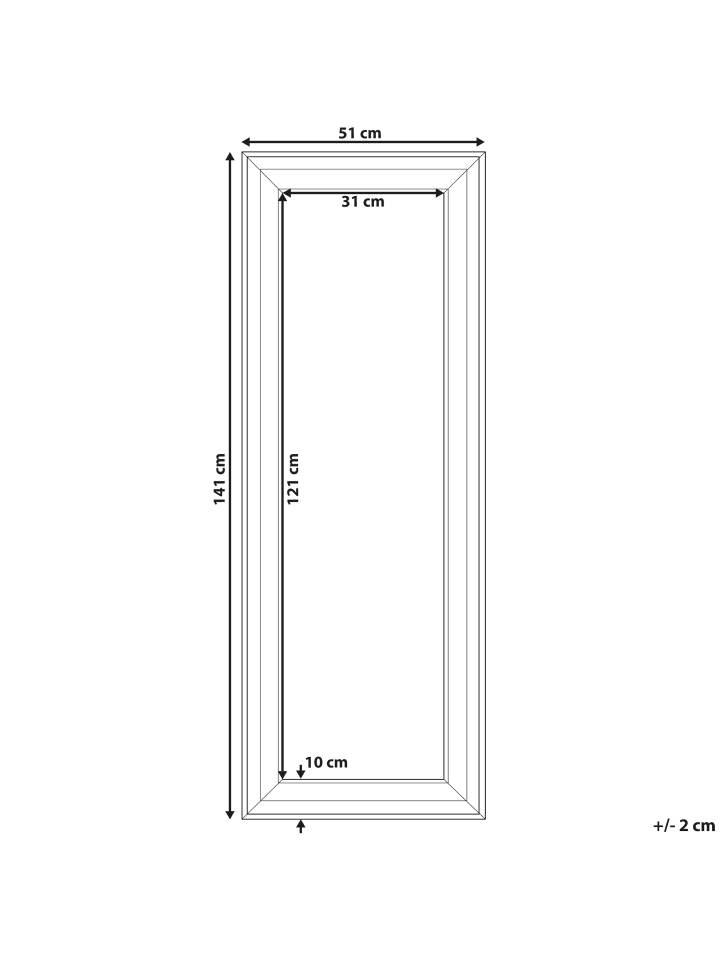 Beliani Wandspiegel LUNEL in Weiß - (W) 51 x (H) 141 x (L) 3 cm günstig kaufen onesize