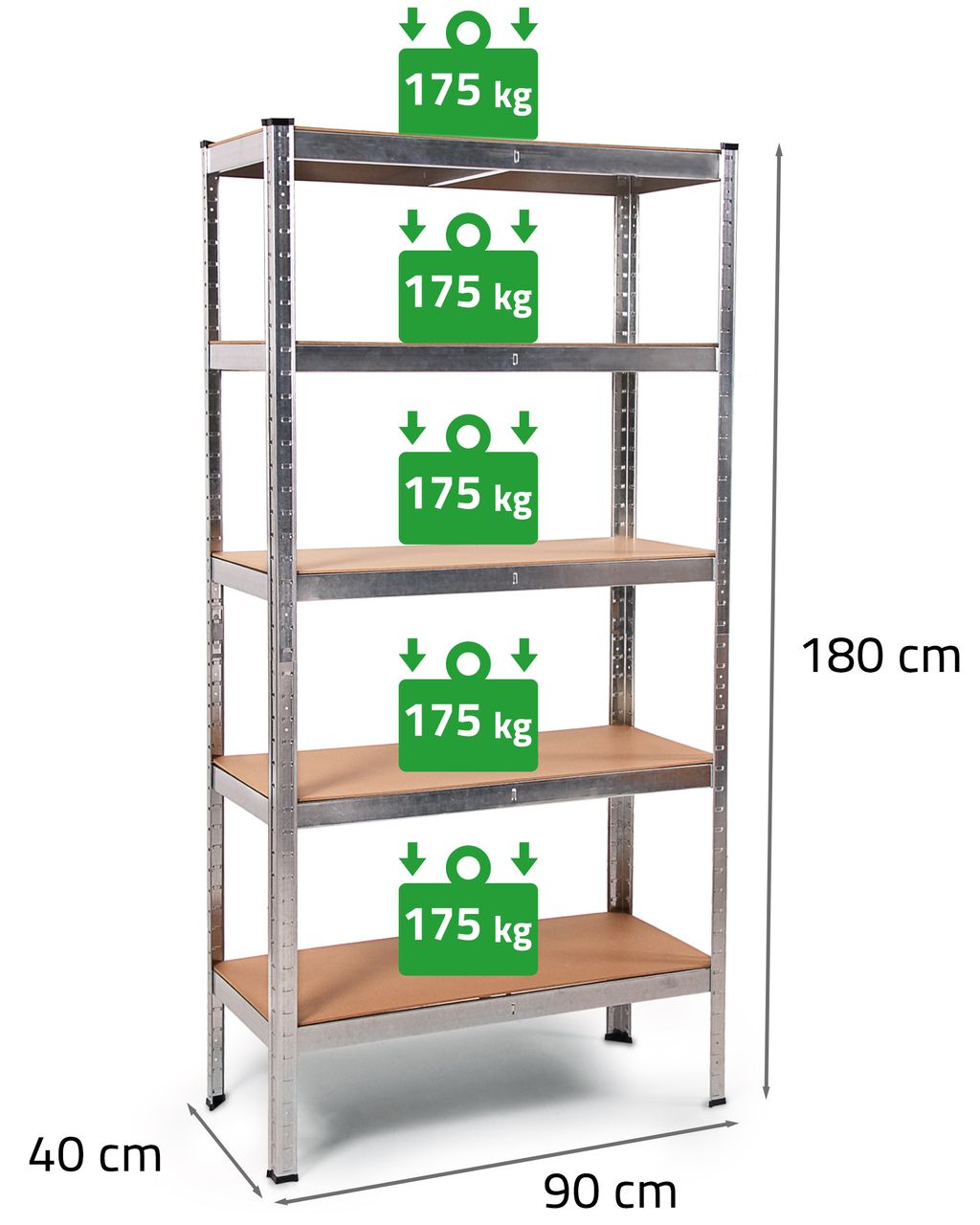 Kraft Werkzeuge 2x Steckregal Metallregal Thomas 90 x 40
