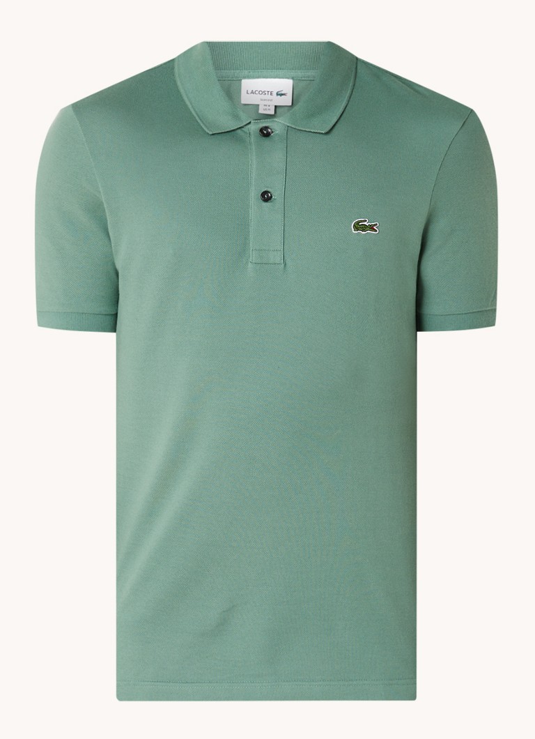 Polo Lacoste slim fit em algodão piqué