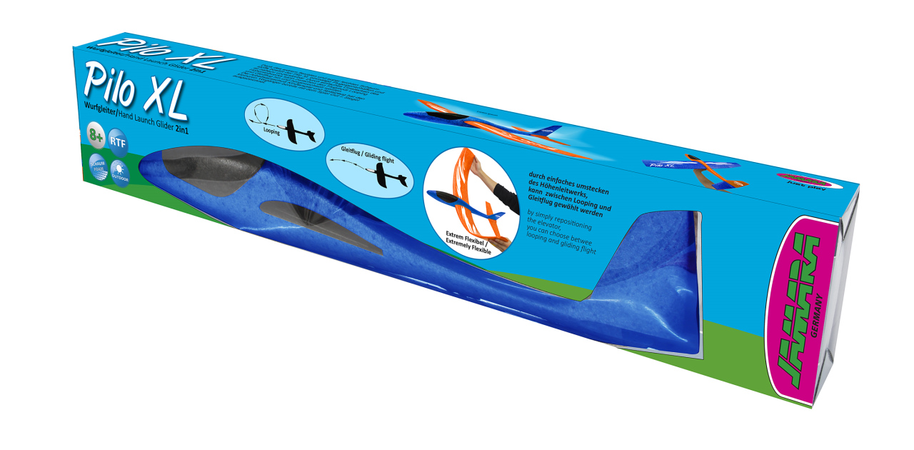 Jamara e.K. JAMARA Pilo XL Schaumwurfgleiter EPP Tragfläche orange Rumpf blau