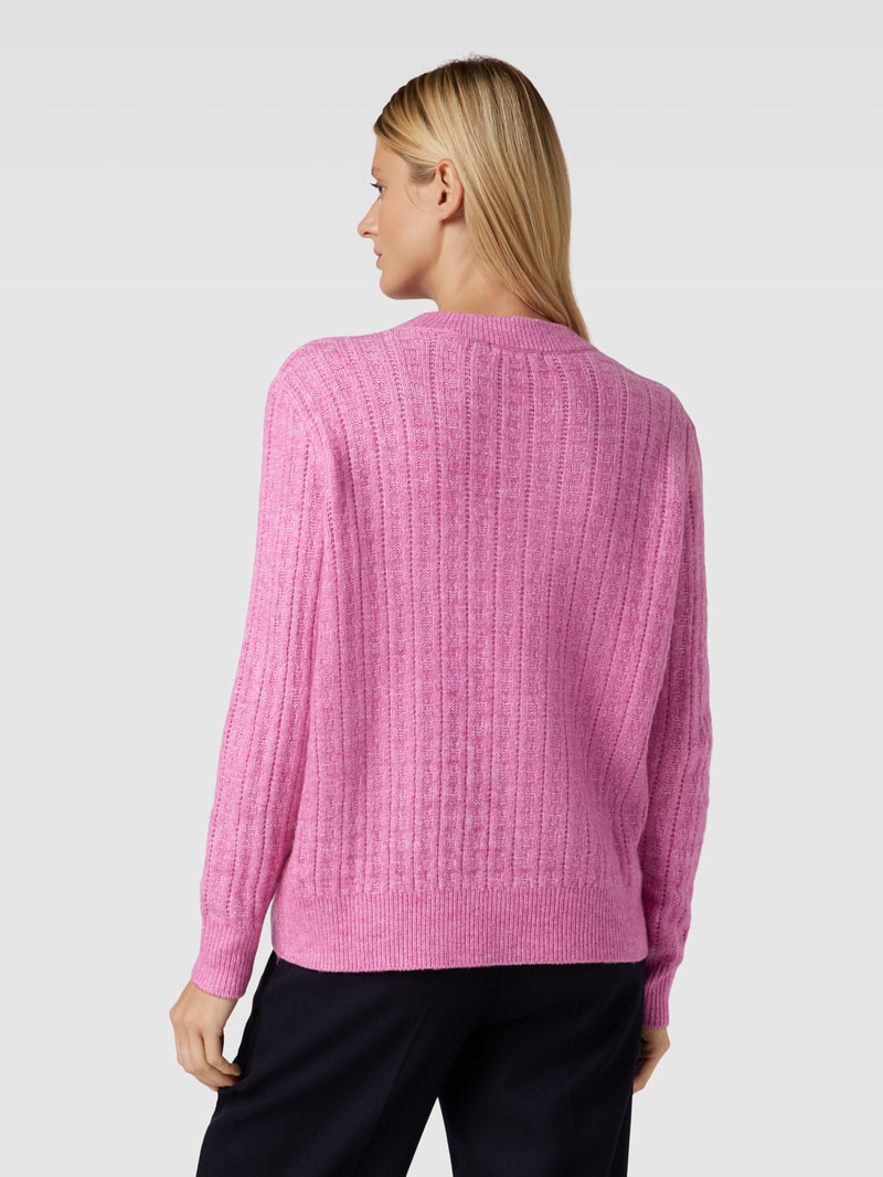 Oversized Strickpullover mit Rundhalsausschnitt in pink