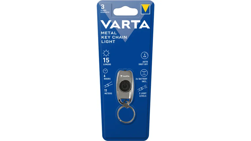 VARTA Metal Key Chain Light mit Batterien 2CR2016 Blister