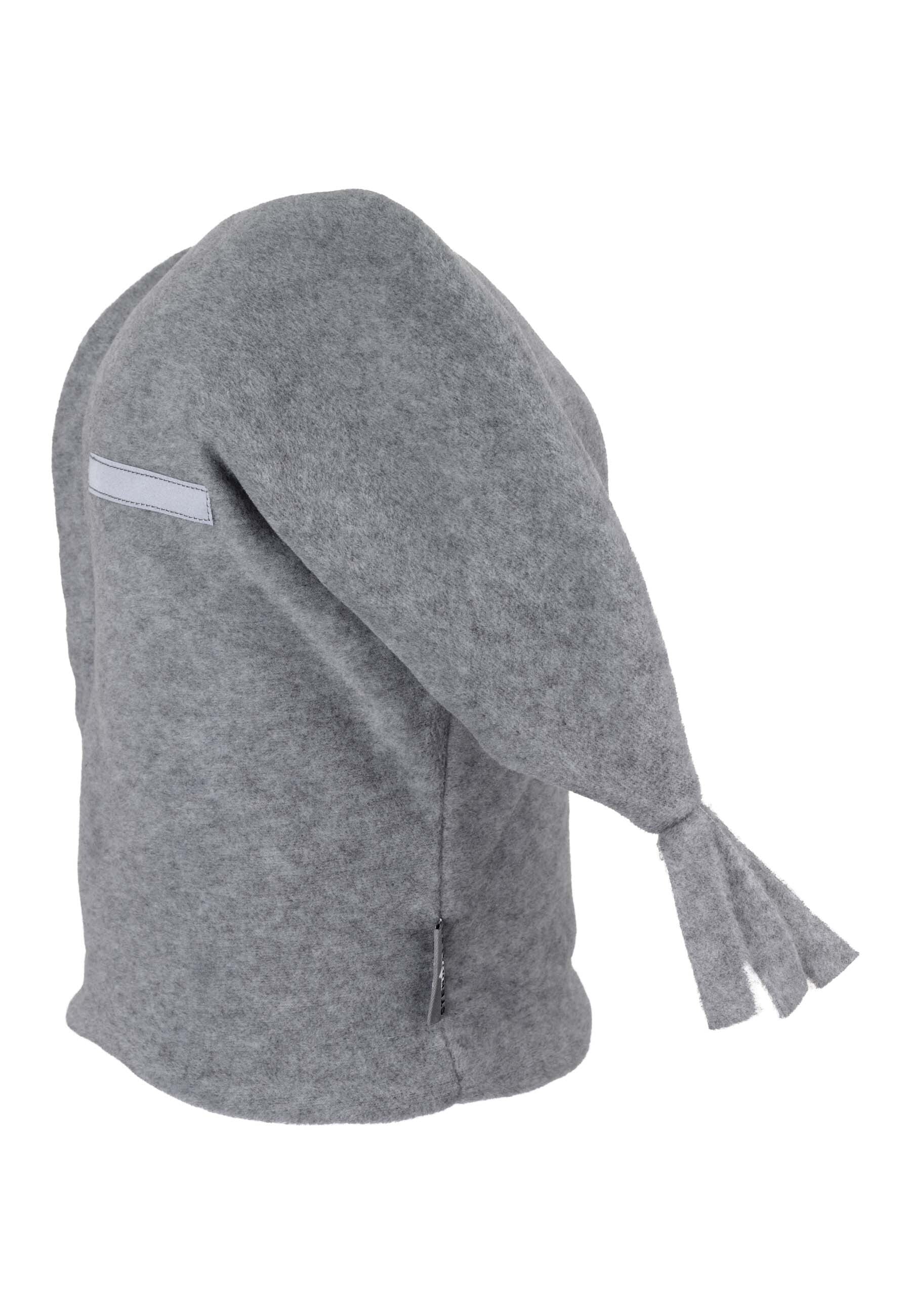 Schalmütze aus Microfleece mit Zipfel und Schirm