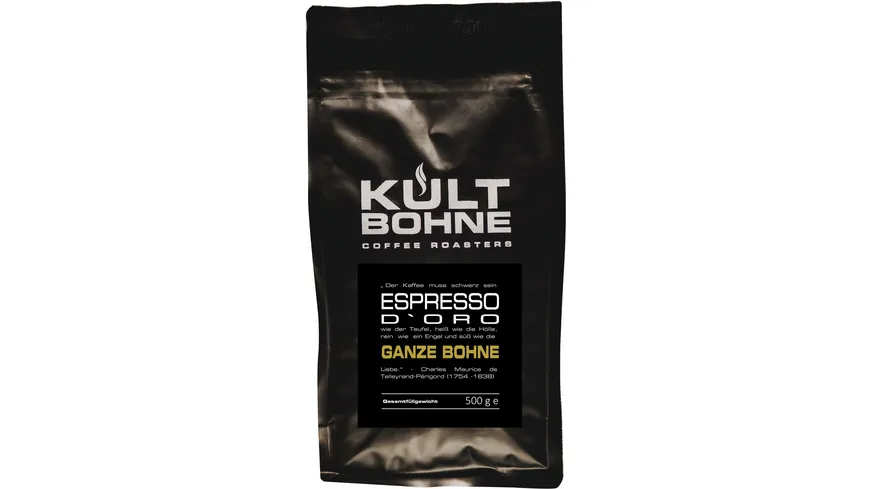 KULTBOHNE Kaffee Bohnen Espresso D'Oro 500 g
