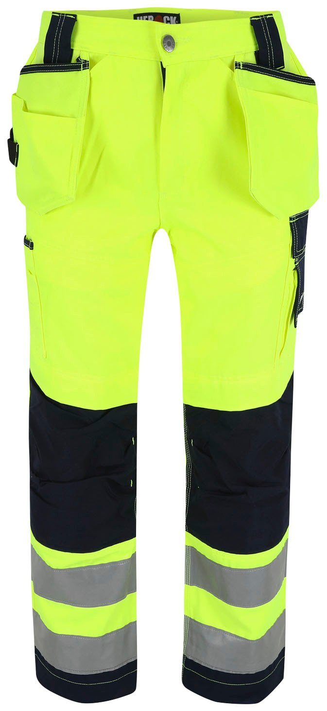 Herock Arbeitshose Styx Warnschutz Hose Wasserabweisend, viele Taschen, 2 feste Nageltaschen, sehr angenehm