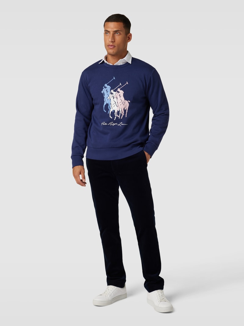 Sweatshirt mit Motiv-Print in ozean blau