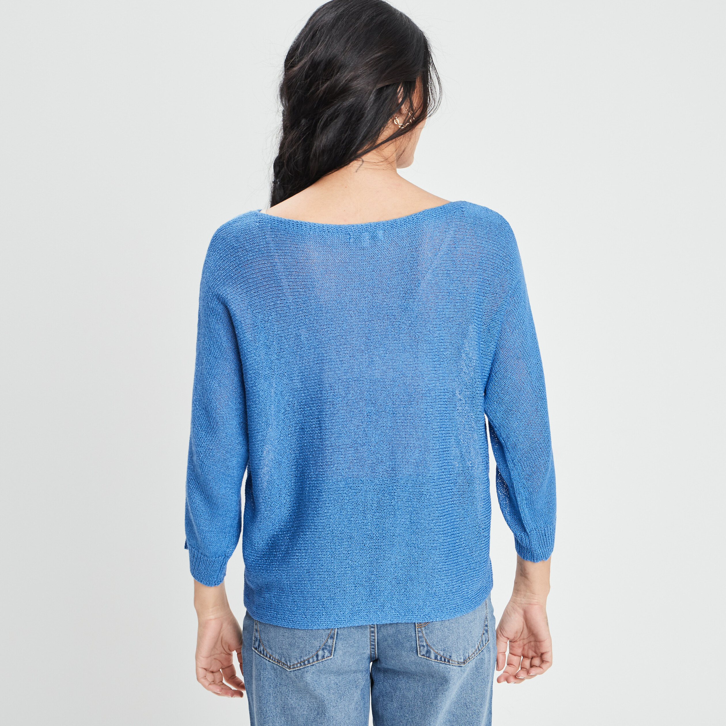 Pull manches longues bleu femme | La Halle