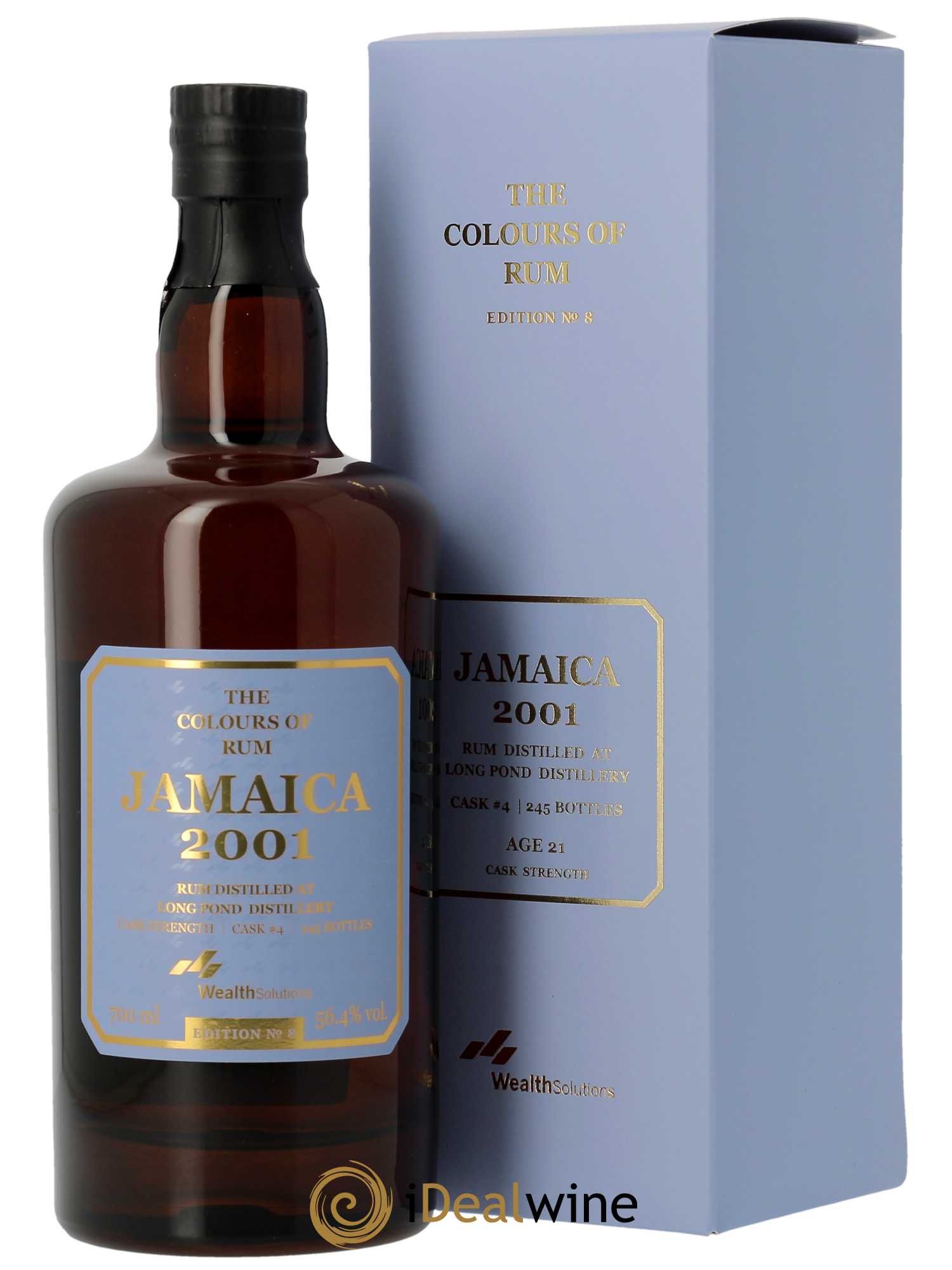 Rhum Long Pond 21 ans Edition No 8 W S (70cl) 2001 - Lot de 1 Bouteille
