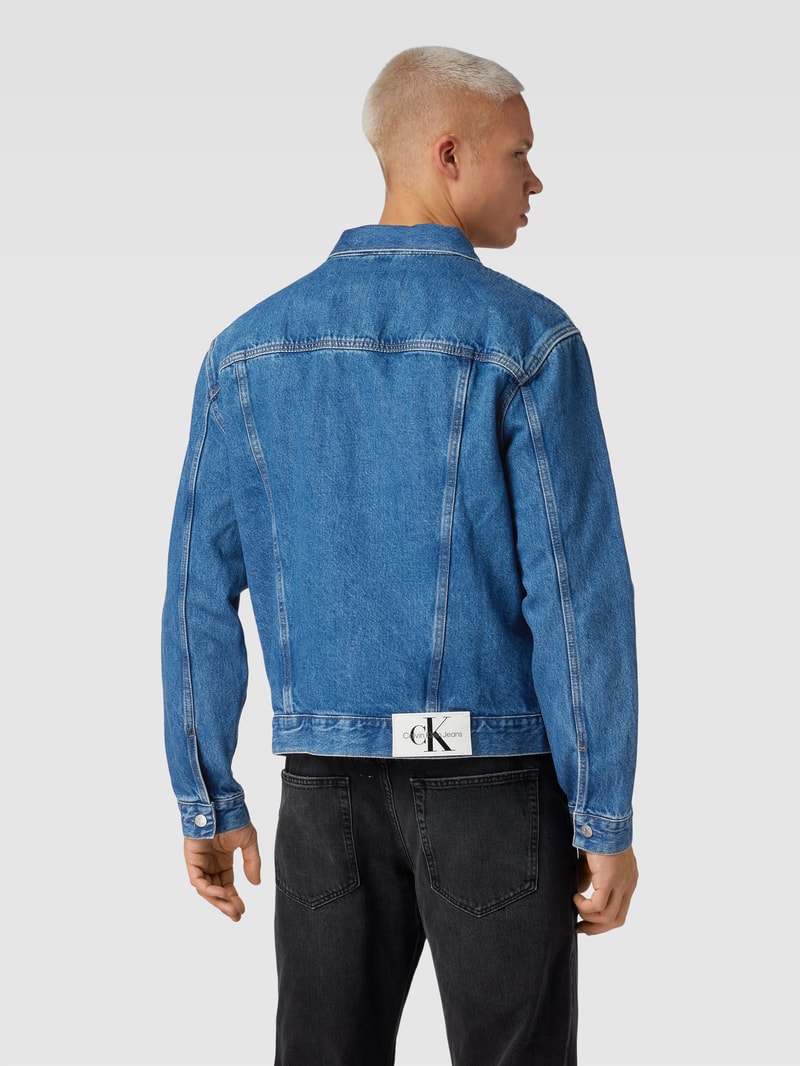 Jeansjacke mit Label-Patch in jeans