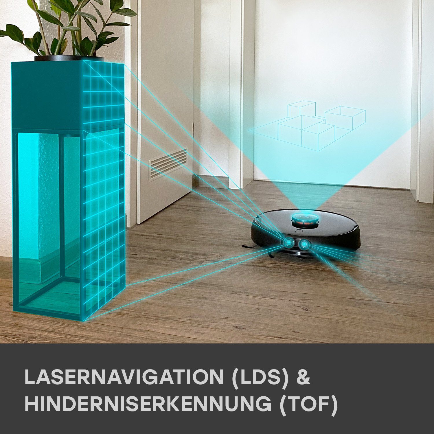 ZACO Nass-Trocken-Saugroboter A11s Pro, 50 W, beutellos, KI-Objekterkennung, Lasernavigation, Tierhaare, 4000Pa, leise