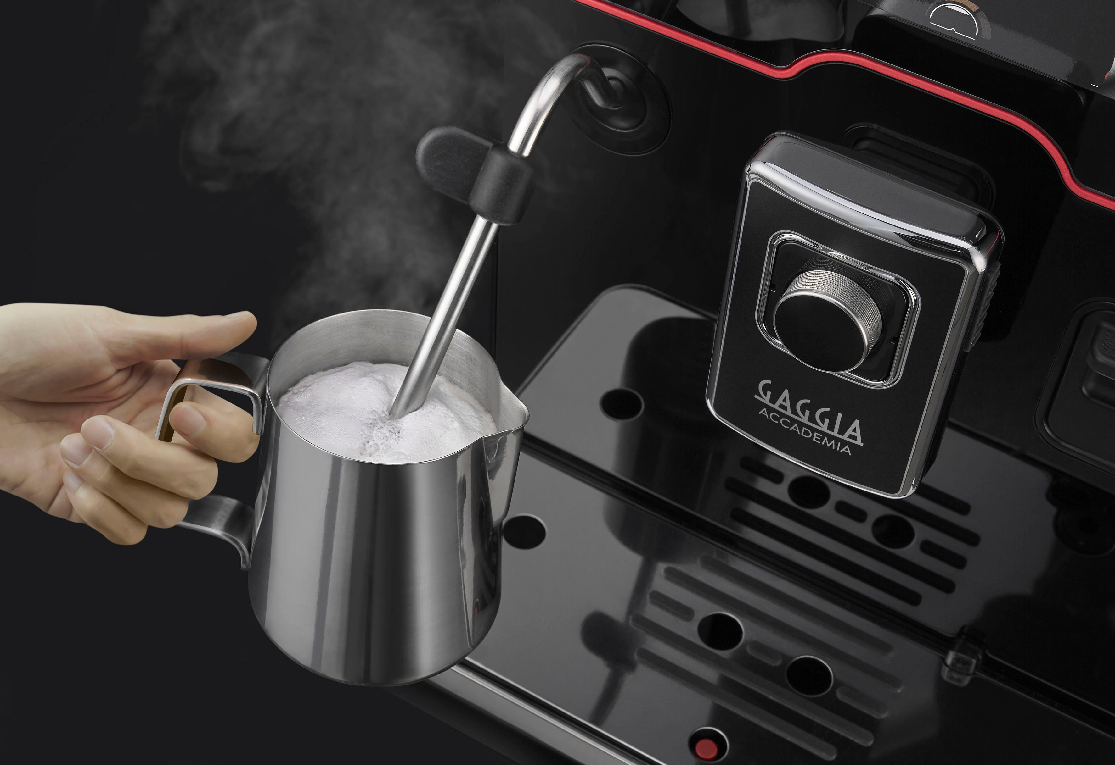 Gaggia Kaffeevollautomat Accademia, hochwertige schwarze Glasfront
