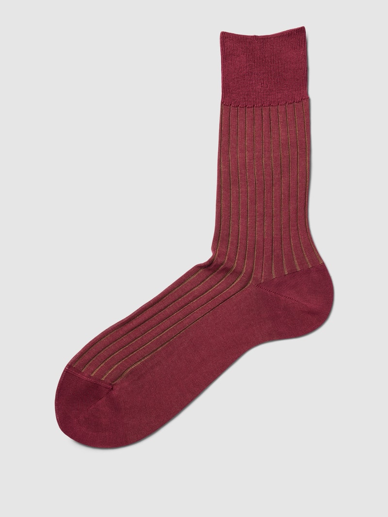 Socken mit elastischem Rippenbündchen Modell 'SHADOW' in pflaume