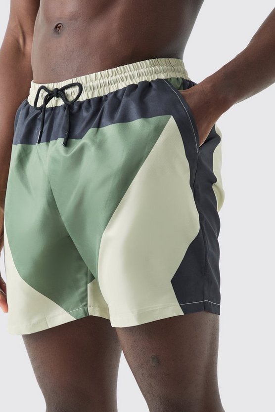 Mittellange Colorblock Badehose
