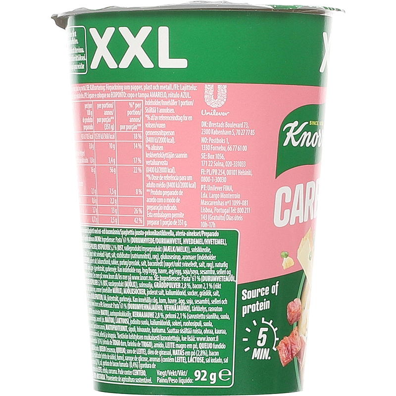 Knorr Carbonara snack pot 92 g Knorr