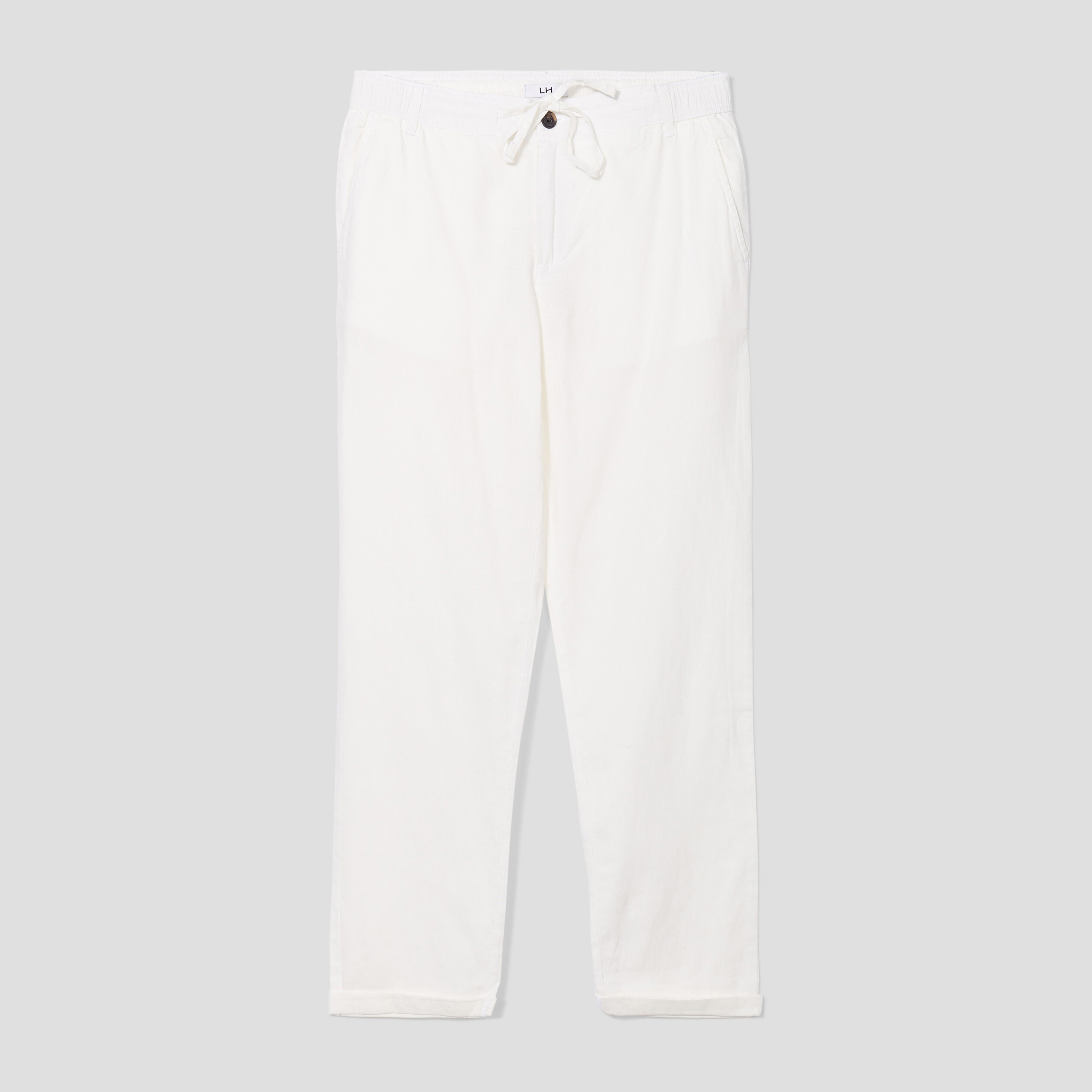 Pantalon chino droit lin majoritaire blanc homme | La Halle