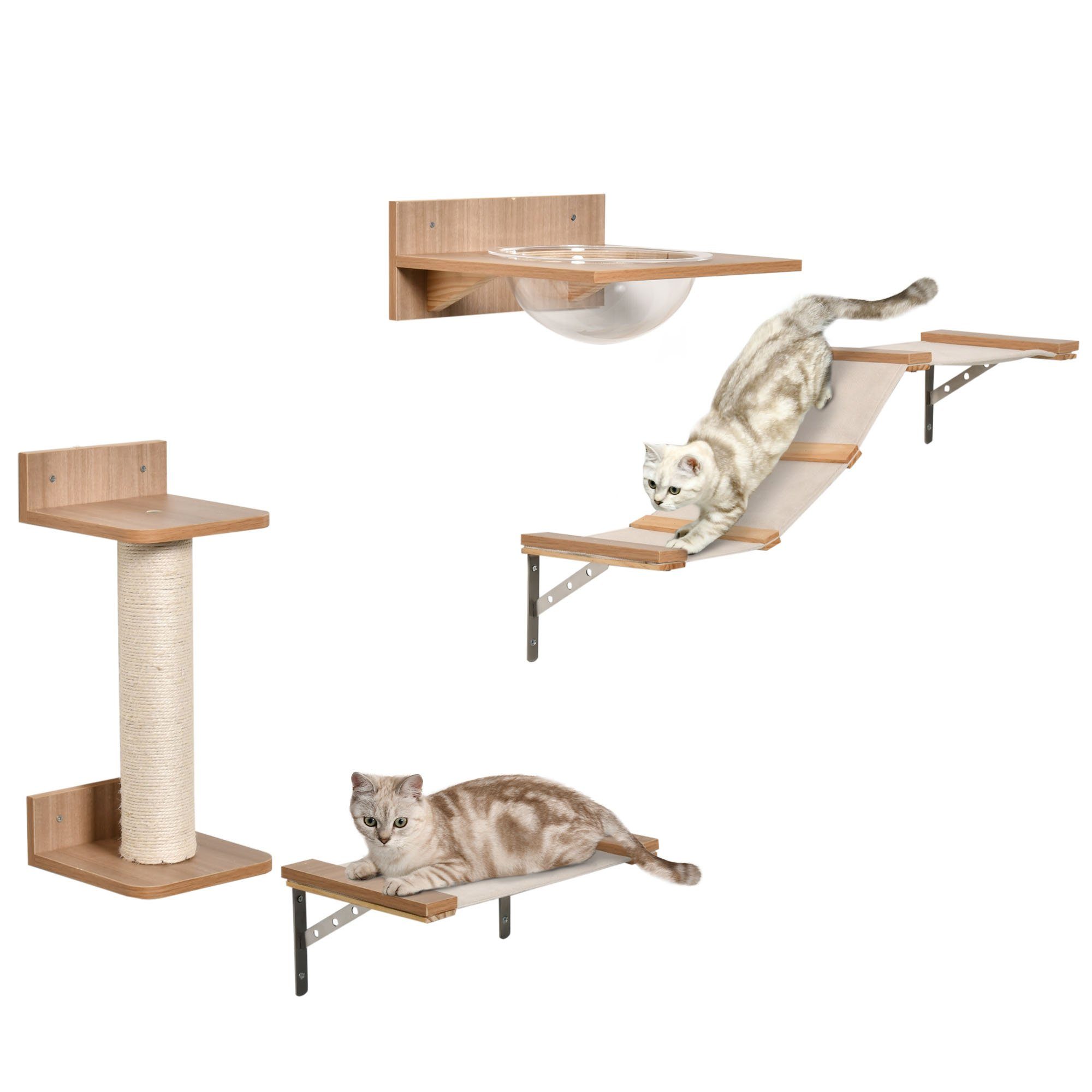 PawHut Katzen-Kletterwand Katzenkletterwand, BxTxH: 38x34x15 cm
