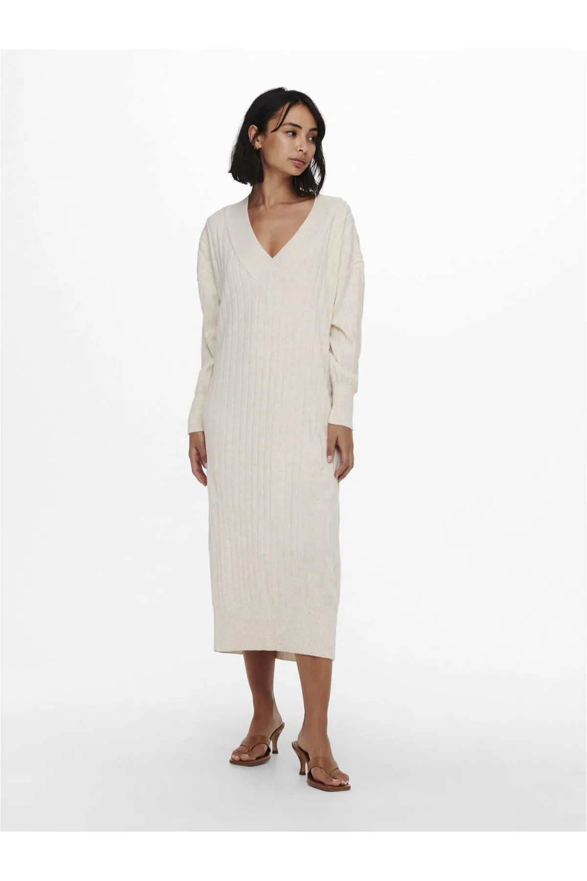 Only  Strickkleid ONLNEW TESSA L/S MIDI V DRESS KNT NOOS