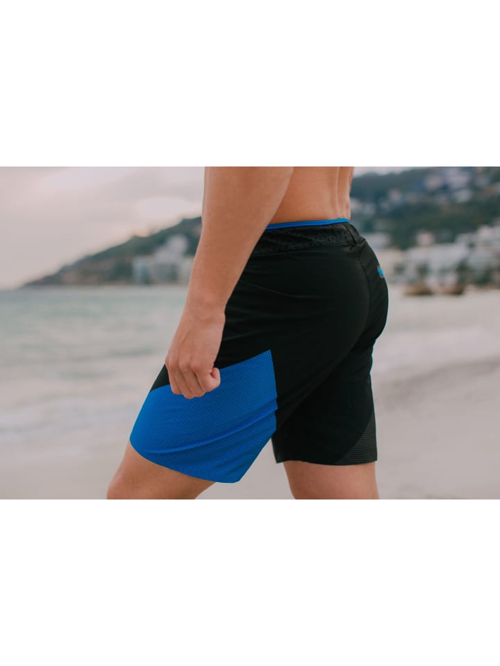 GUGGEN MOUNTAIN Badehose Kariert in Blau günstig kaufen
