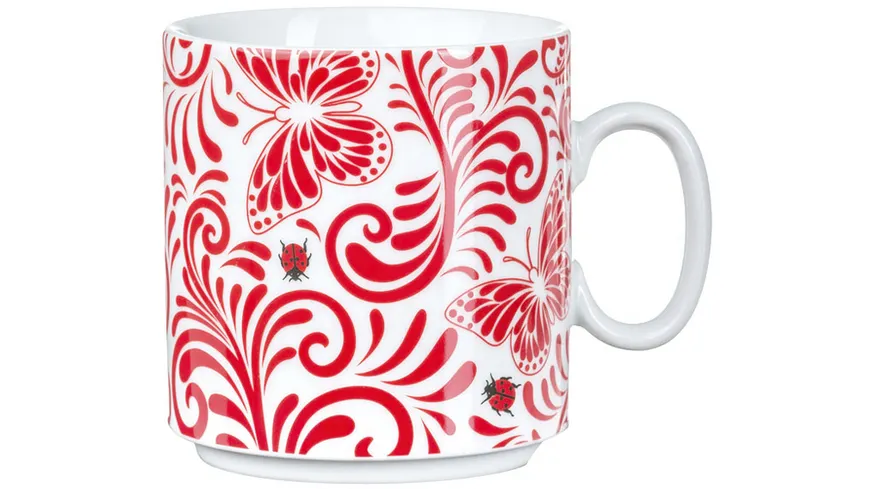 Käfer Haferl Kaffeetasse Schmetterling
