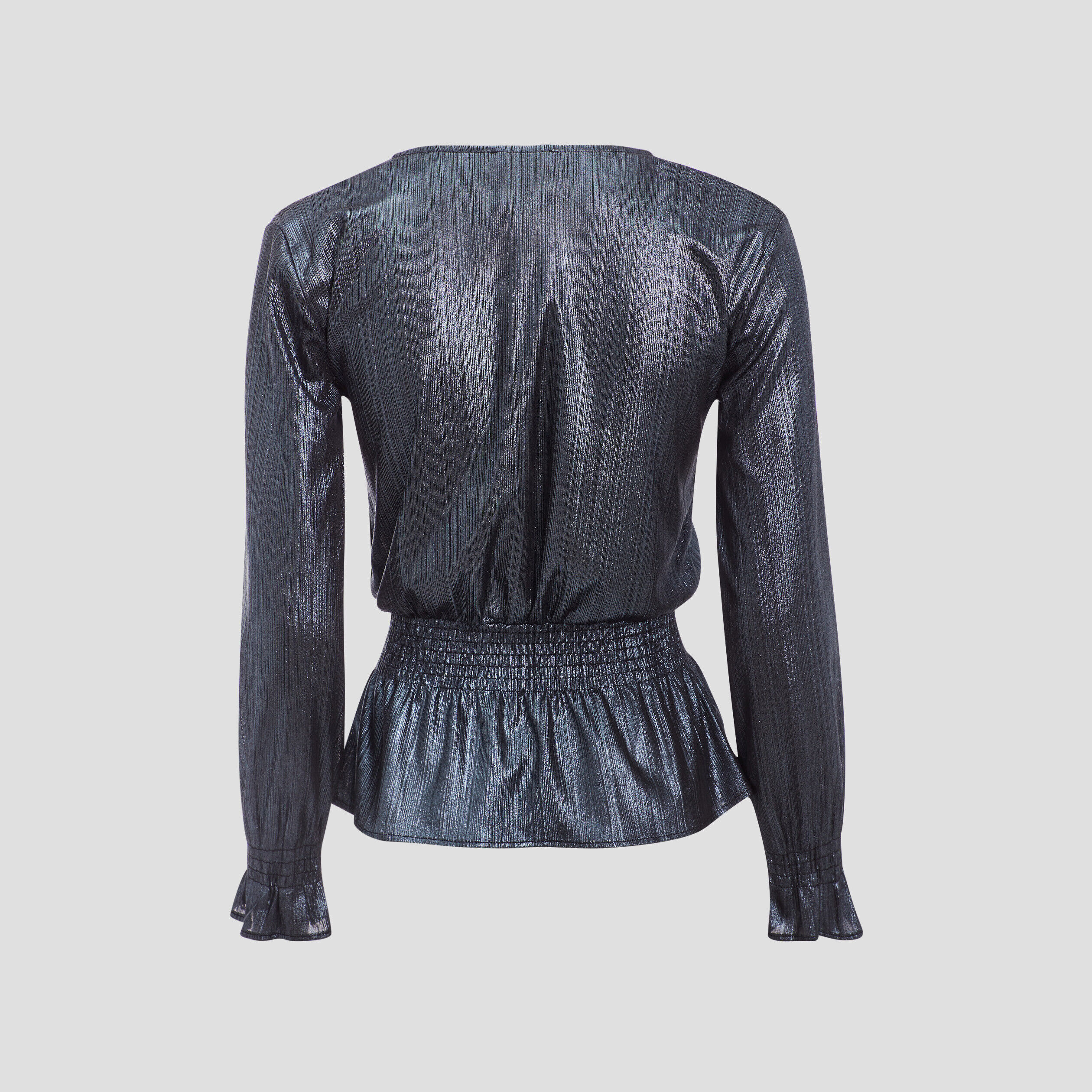 Blouse col cache-coeur gris clair femme | Cache Cache