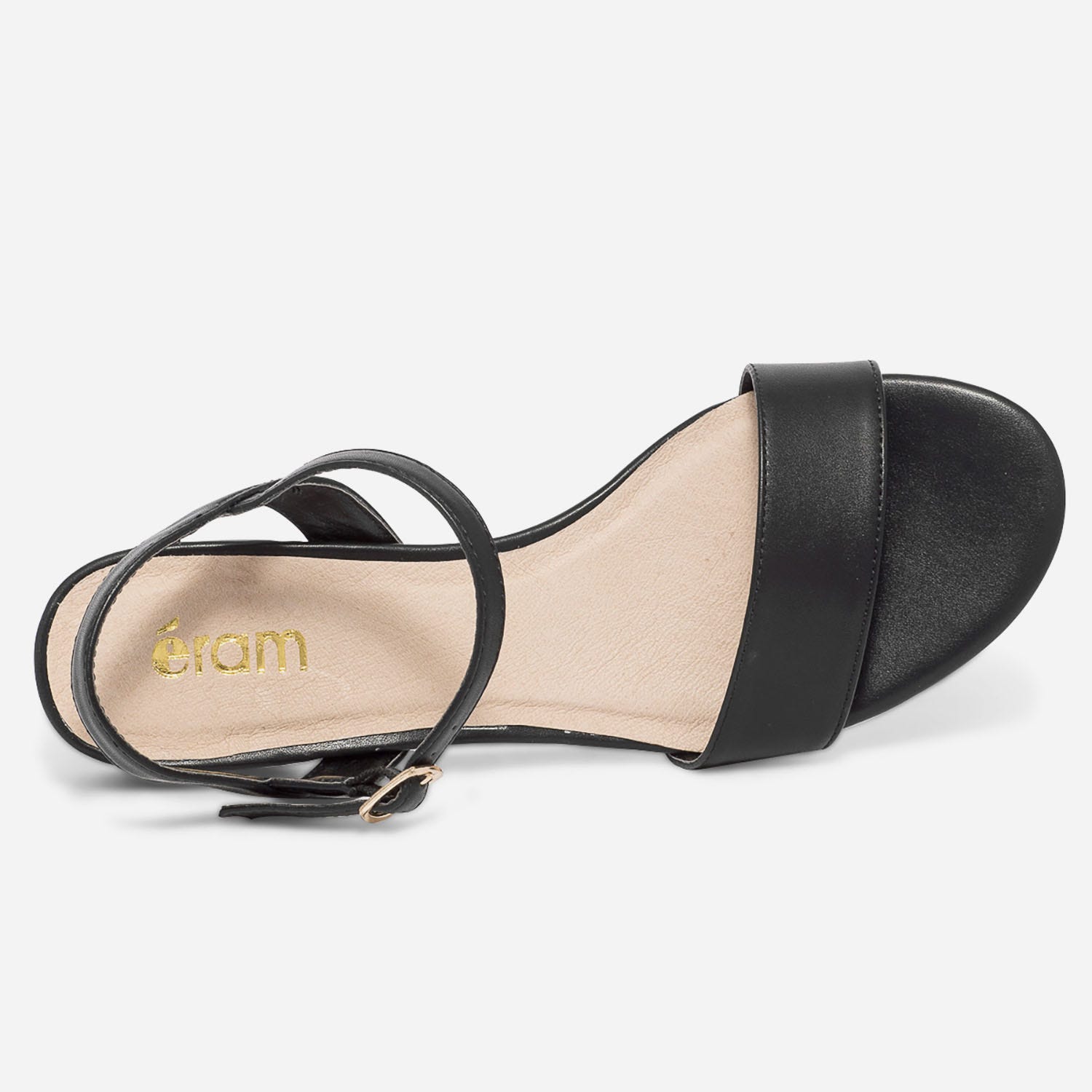 Sandale noire à petit talon