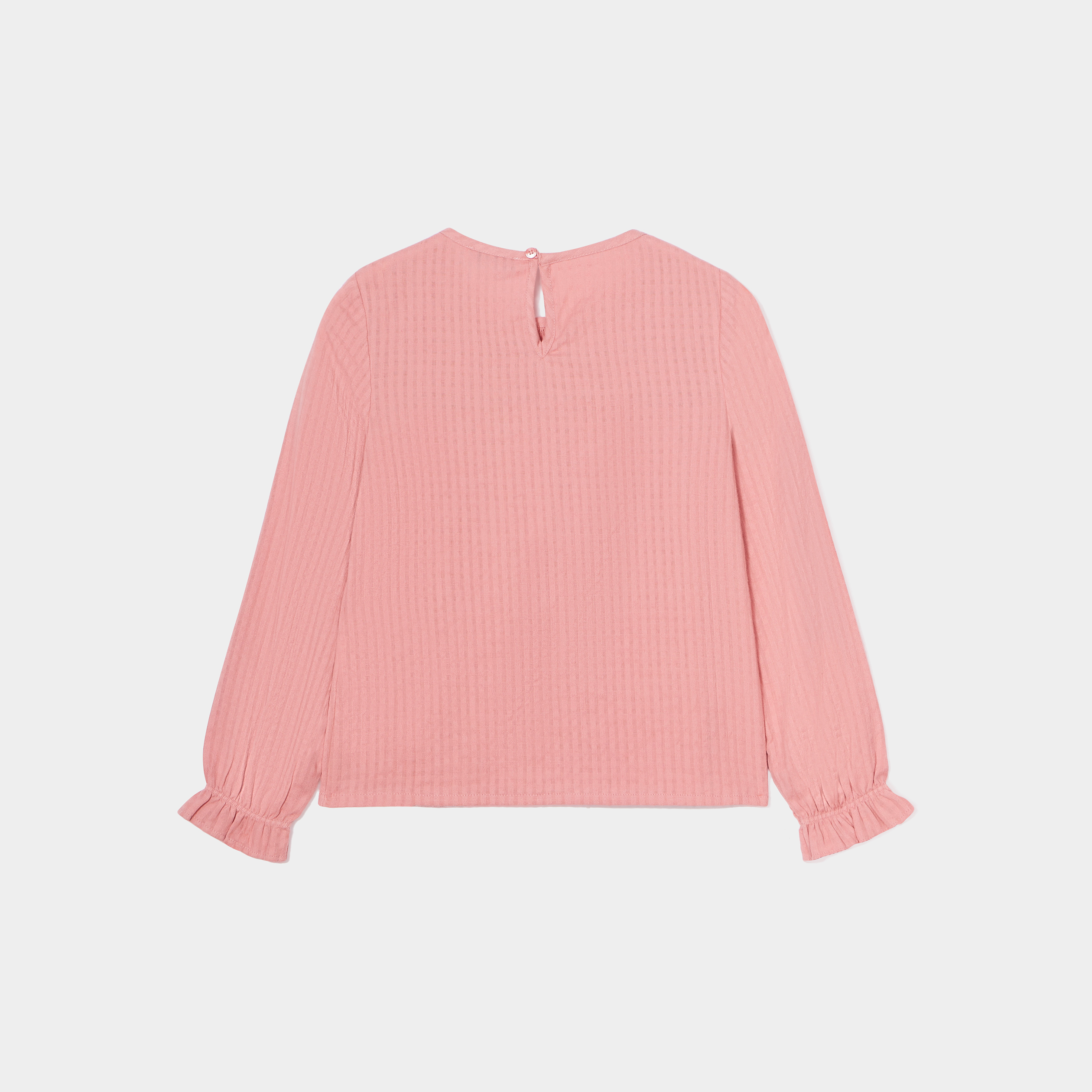 Blouse smockée au col coton Creeks rose fille | La Halle