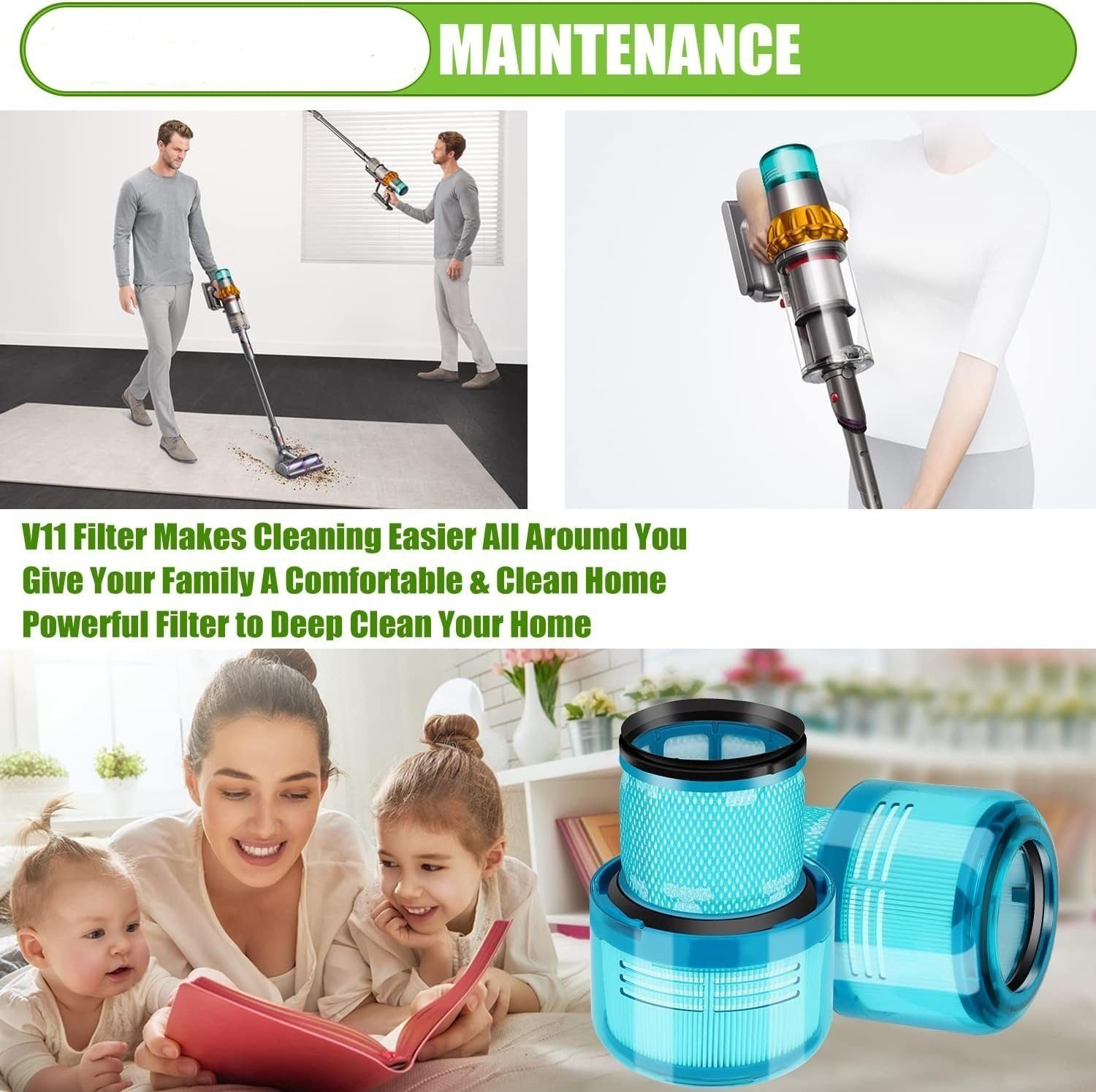 XDOVET Saugfilter 2 Stück V15 Detect Filter für Dyson V15 V11 SV14 SV17 SV22 Detect