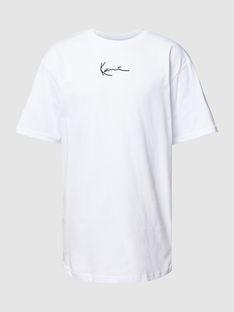 Oversized T-Shirt mit Logo-Stitching in weiss