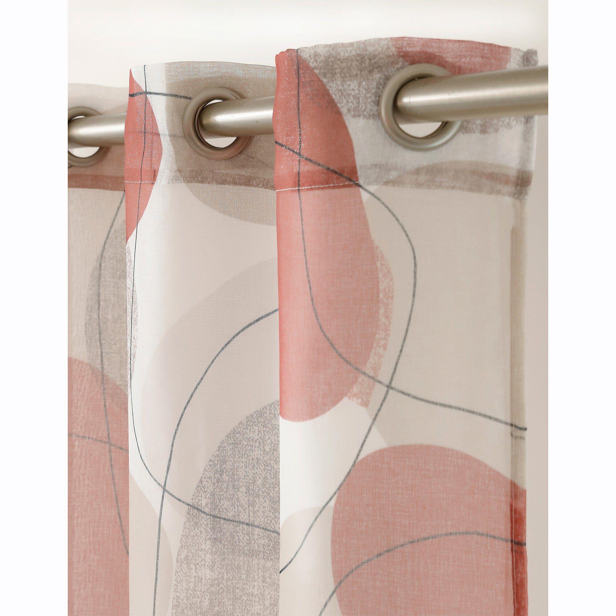 Panneau voile finition oeillets motif galets
