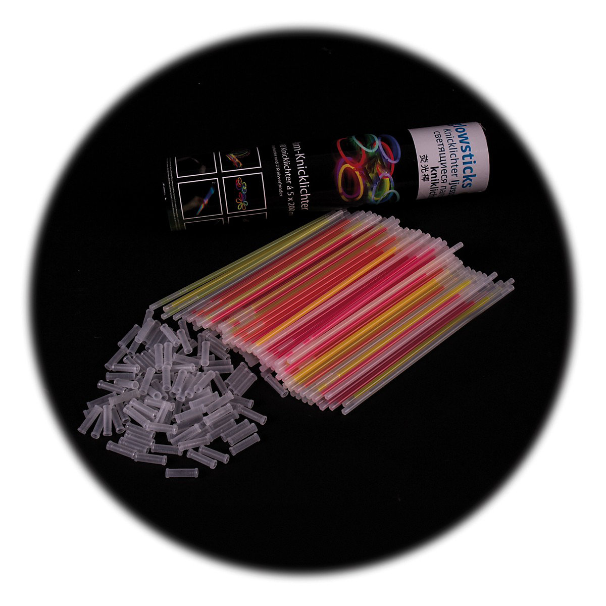 Knicklichter 100er Pack - mit Verbinder für Armreifen