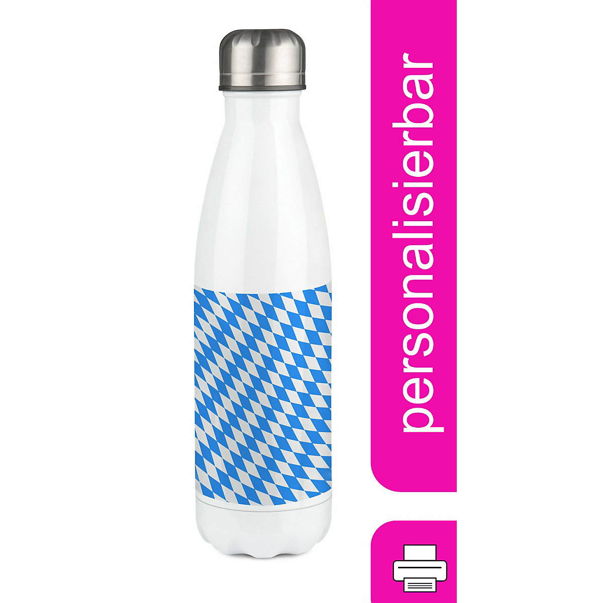 Edelstahl Kinder Thermoflasche / Trinkflasche bunt Bayern Spülmaschinenfest, Auslaufsicher, Bruchfest, Doppelwandig, Für Heißgetränke geeignet, Mit Deckel, Isoliert