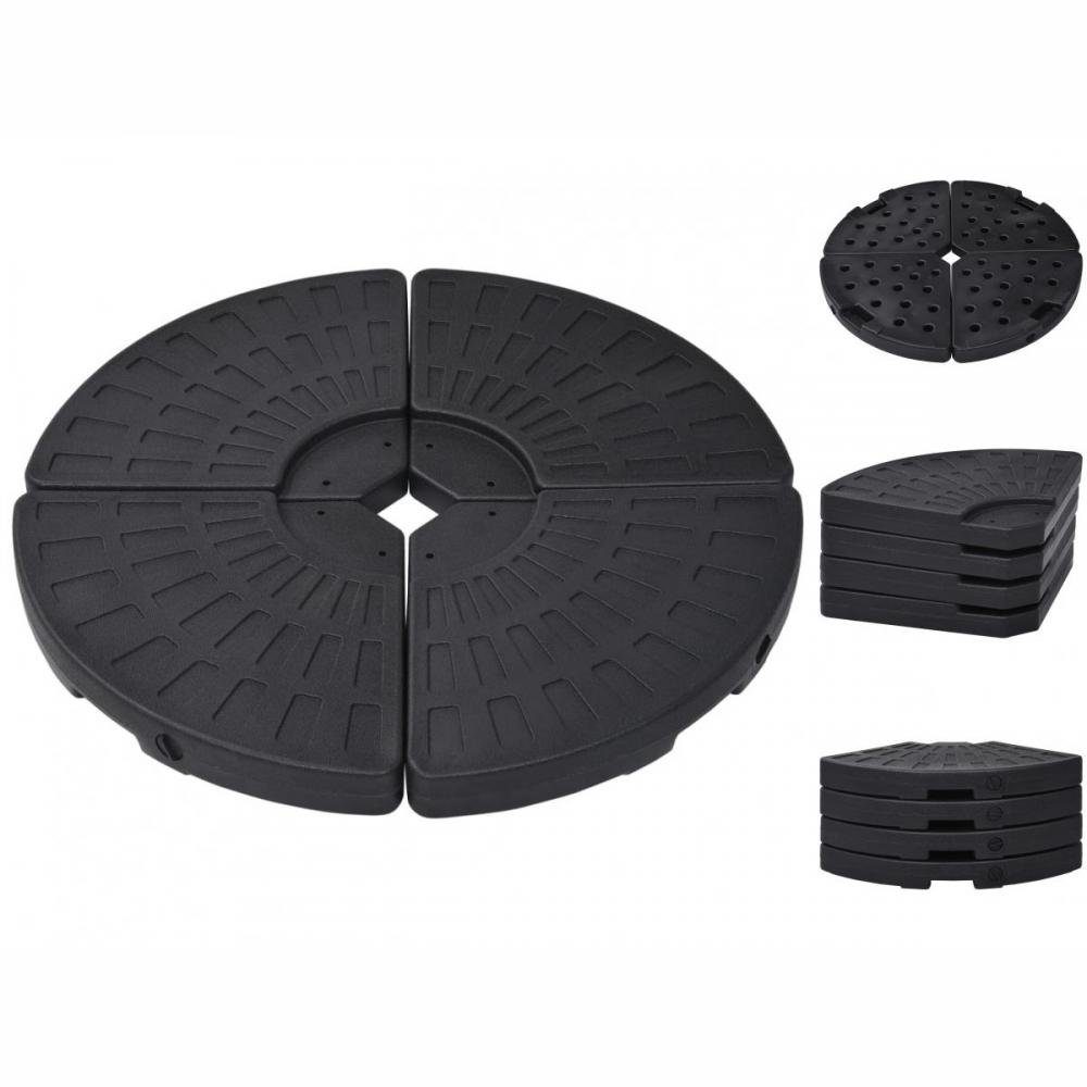 vidaXL Schirmhalter Sonnenschirmständer Fächerförmig 4 Stk Schwarz